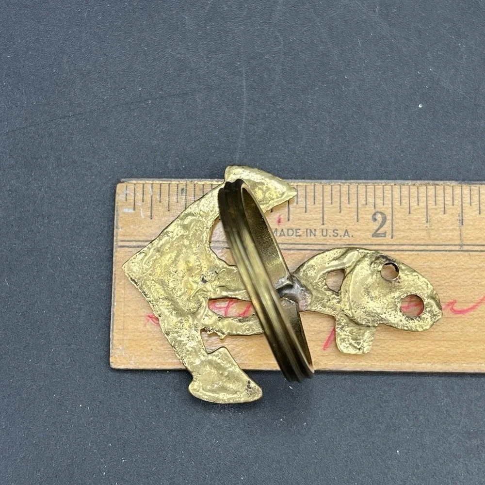 Vintage Solid Brass Nautical Napkin‎ Rings Anchor Rope ~ Set Of 4